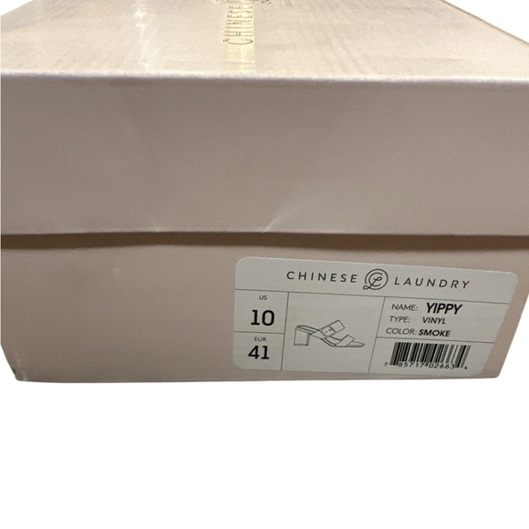 Chinese Laundry Sylvia Clear Block Heel Size 10 Slip On Smoke Square Toe - Picture 13 of 14